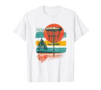 Disc Golf Disques Panier Vintage Rétro Forest Lake Motif T-Shirt Graphique avec Valeur