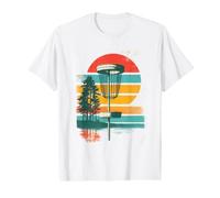 Disc Golf Disques Panier Vintage Rétro Forest Lake Motif T-Shirt Graphique avec Valeur