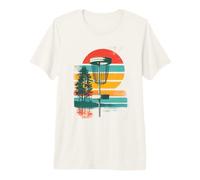 Disc Golf Disques Panier Vintage Rétro Forest Lake Motif T-Shirt Haut de Gamme
