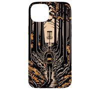Disc Golf Forest Course Wilderness Golfeur Coucher de Soleil Coque pour iPhone 15 Plus