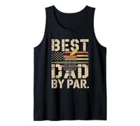 Disc Golf Frisbee Dad Best Dad par Par Vintage Camo Drapeau US Débardeur