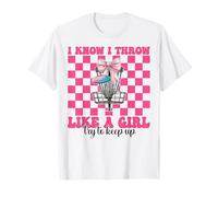 Disc Golf Girl, maman, fête des mères, je sais que je lance comme une fille T-Shirt