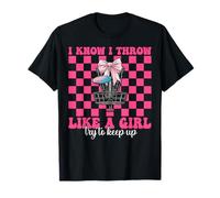 Disc Golf Girl, maman, fête des mères, je sais que je lance comme une fille T-Shirt