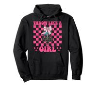 Disc Golf Girl Mom Throw Like A Girl Mom Day Discgolf Throw Like A Girl Sweat à Capuche