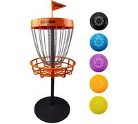 Disc Golf Mini Basket Set - Schildkrot 6 Guru - 5 Mini-Disques - Jeu Intérieur/Extérieur - Jusqu'à 5 Joueurs