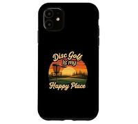 Disc Golf My Happy Place Sunset Frolf Player Coque pour iPhone 11