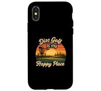 Disc Golf My Happy Place Sunset Frolf Player Coque pour iPhone X/XS