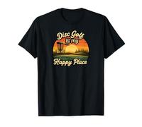 Disc Golf My Happy Place Sunset Frolf Player T-Shirt