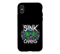 Disc Golf Sink Chains Radical Retro Basket Player Coque pour iPhone X/XS