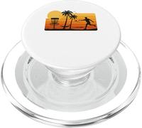 Disc Golf Tropical Sunset Palm Trees Beach Graphic PopSockets PopGrip pour MagSafe