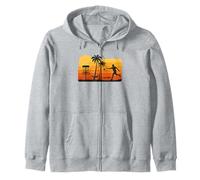 Disc Golf Tropical Sunset Palm Trees Beach Graphic Sweat à Capuche