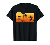 Disc Golf Tropical Sunset Palm Trees Beach Graphic T-Shirt