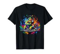 Disc Jockey Chameleon Casque de Musique pour Platine T-Shirt