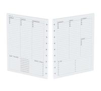 Discbound Recharge de papier pour plan hebdomadaire non daté, 120 g/m², 80 feuilles/160 pages, inserts pré-perforés, feuilles mobiles, blanc, 17,8 x 23,5 cm, tâches à faire, notes, suivi des habitudes