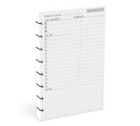 Discbound Recharge de papier pour plan quotidien non daté, 120 g/m², 100 feuilles (200 pages/jours), 8 disques pré-perforés, feuilles mobiles, blanc, 14 x 21,6 cm, tâches quotidiennes, notes et