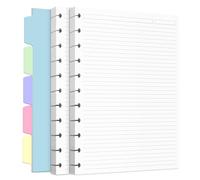 Discbound Recharge de papier pour système de prise de notes, 240 pages, 5 intercalaires, recharge de papier blanc, format lettre 21,6 x 27,9 cm
