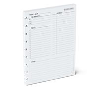 Discbound - Recharge de papier quotidien non daté, 120 g/m², 80 feuilles (160 pages/jours), Happy Planner 9 disques pré-perforés, feuilles mobiles, blanc, 17,8 x 24,3 cm, tâches quotidiennes, notes et
