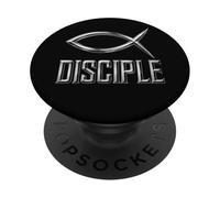 Disciple Christian Y2K Faithwave Jésus Poisson chromé PopSockets PopGrip Adhésif