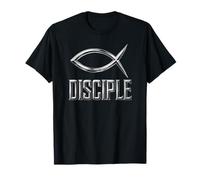 Disciple Christian Y2K Faithwave Jésus Poisson chromé T-Shirt