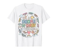 Disciple du Christ Joli Verset biblique Affirmations chrétiennes T-Shirt Graphique avec Valeur, Homme, Blanc, L