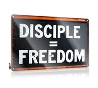 Disciple = Freedom Décoration murale rétro Western | Décoration murale imperméable de qualité supérieure (30 x 40 cm)