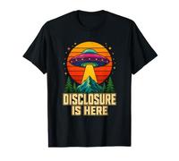 Disclosure is Here Soucoupe Volante rétro pour chercheur de vérité T-Shirt Graphique avec Valeur