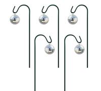 Disco Ball Garden Stakes - Silver Crackle Glass Mirror Ornaments |