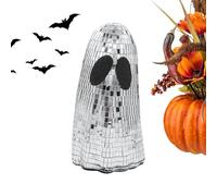 Disco Ball Ghost, Glitter Halloween Tiered Tray Decor, Sparkling Centerpiece Ornament Sign, Shiny Acrylic Party Decoration, Eye-Catching Shelf Accent, Ideal for Fireplace Mantle Table Desk Home