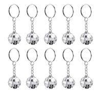 Disco Ball Keynchain, 10pcs Silver Mirror Mini Balles disco Boules brillantes Boules disco Boules disco mignons Keychain Unique Disco Ball Disco Accessoires pour la fête disco Favors, Halloween,