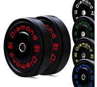 Disco Bumper Master Diamond | Crosstraining et Poids | Finitions Colorées, Trou Ø50 mm, [5-25 Kg] Idéal pour Entraînement Fonctionnel et Musculation | Individuels ou en Paires (2 x 25 Kg)