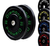Disco Bumper Master Diamond | Crosstraining et Poids | Finitions Colorées, Trou Ø50 mm, [5-25 Kg] Idéal pour Entraînement Fonctionnel et Musculation | Individuels ou en Paires (2 x 10 Kg)