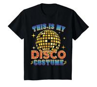 Disco Costume Boule Disco années 70 80 fête célébration T-Shirt, Enfant, Noir, 4 Ans