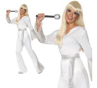 Disco Costume Diva 70s 80s Femmes Costume Déguisement Dancing Queen Musique S-L