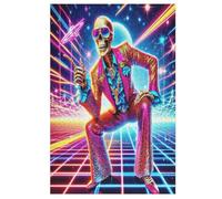 Disco Crâne Puzzles Adultes 1000 Pièces en Bois, Jouet De Puzzle De Défi De Cerveau pour des EnfFourmis, D’Intelligence 78×53cm