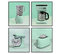Disco Drink Blender Glam Kitchen Impression gi encadrée 40,6 x 50,8 cm | Stupell Industries · Par LISH Creative · Prêt à accrocher · Charme rétro audacieuse pour salle à manger ou couloir · Fabriqué
