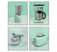 Disco Drink Blender Glam Kitchen Impression gi encadrée 40,6 x 50,8 cm | Stupell Industries · Par LISH Creative · Prêt à accrocher · Charme rétro audacieuse pour salle à manger ou couloir · Fabriqué