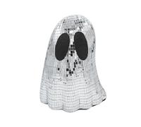 Disco Ghos - Halloween Disco Ghost | Tabletop Halloween Centerpiece, Glitter Ghostt Ornaments Sign Decor, Ghosts with Discoo Ball for Table Desk Mantle Fireplace Tiered Tray Indoor Halloweenn