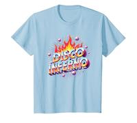 Disco Inferno: Retro Dance Party Fever Art Graphique T-Shirt, Enfant, Bleu Céleste, 2 Ans