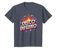 Disco Inferno: Retro Dance Party Fever Art Graphique T-Shirt, Enfant, Bleu Chiné, 2 Ans