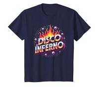 Disco Inferno: Retro Dance Party Fever Art Graphique T-Shirt, Enfant, Bleu Marine, 2 Ans