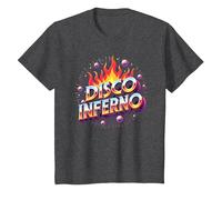 Disco Inferno: Retro Dance Party Fever Art Graphique T-Shirt, Enfant, Chiné Foncé, 2 Ans
