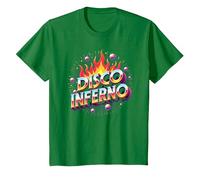 Disco Inferno: Retro Dance Party Fever Art Graphique T-Shirt, Enfant, Vert Kelly, 12 Ans