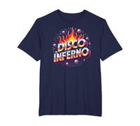 Disco Inferno: Retro Dance Party Fever Art Graphique T-Shirt, Homme Grandes Tailles, Bleu Marine, 2X Tall