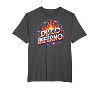 Disco Inferno: Retro Dance Party Fever Art Graphique T-Shirt, Homme Grandes Tailles, Chiné Foncé, 2X Tall