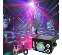 Disco Jeux de Lumière pour Soiree, Boule à Facette Lumière de Fête avec Stroboscope, Petite DJ Lampe de Scène à Commande Vocale, Mini Disco Lampe Ambiance pour Noël Halloween Vacances Karaoké Club