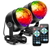 Disco Lights, Lot De 2 Boules Lumineuses LED 6W - Projecteur RGB 7 Couleurs Avec Rotation 360°, Stroboscope, Contrôle Musical Et Télécommande - Idéal Pour Soirée, Anniversaire, Mariage, Club