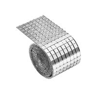 Disco Mirror Tiles - PVC, Self-Adhesive Square Mosaic Glass Tape 1600-Piece Easy-Apply Decor | Vibrant Creative Mirror Sticker Sheet Glass Mosaic Tile For Wall, Kitchen, Living Room, Craft, Party