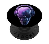 Disco Muerte Boule Disco Tête de Mort Musique DJ PopSockets PopGrip Adhésif