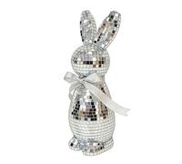 Disco Rabbit - Reflective Easter Rabbit Figurine Decor, Mirrored Mosaic Bunny Accent with Sparkling Faceted Tiles & Standing Tabletop Display Piece for Home, Holiday Party, Living Room and Bedroom