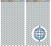 Disco Rideaux Métallique Argent - Serpentins Foil Rideau Anniversaire Serpentins De Fond Pour Vintage Fête Décorations D'anniversaire